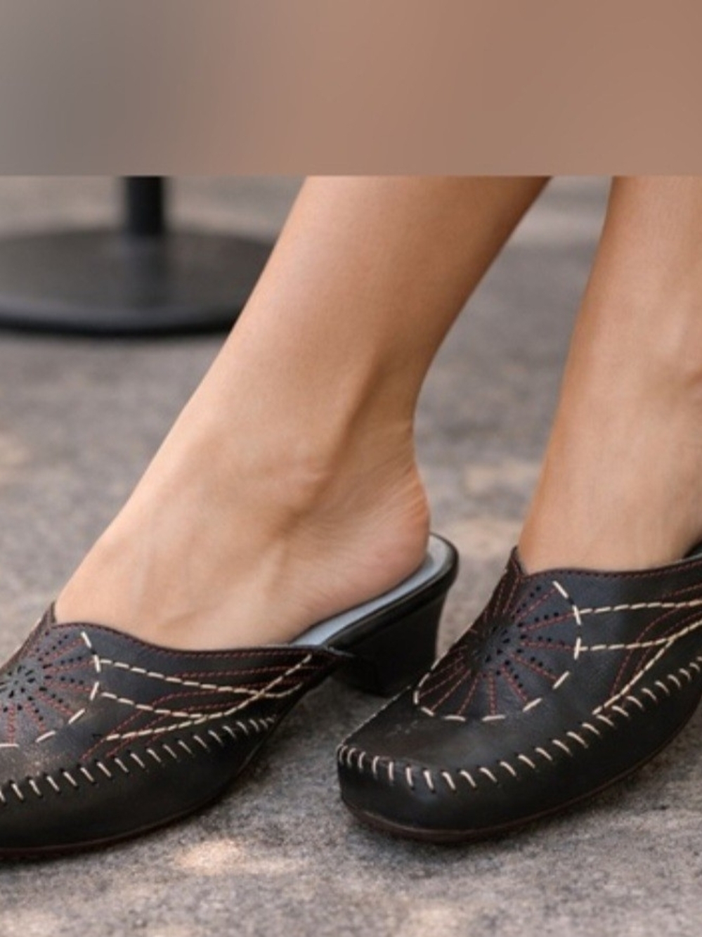 Women’s Brown Slip-On Clark Leather Clogs